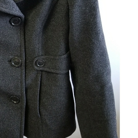 St. John's Bay Jackets & Blazers - St. John's Bay Charcoal Wool Peacoat